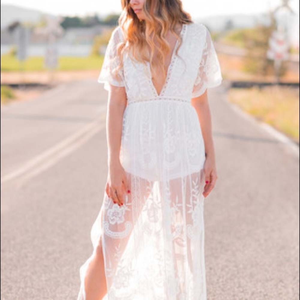 Lace Maxi Romper - Picture 5 of 8